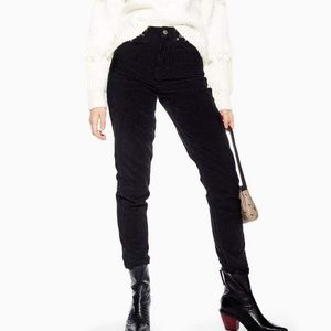 Topshop Black Corduroy Mom Jeans